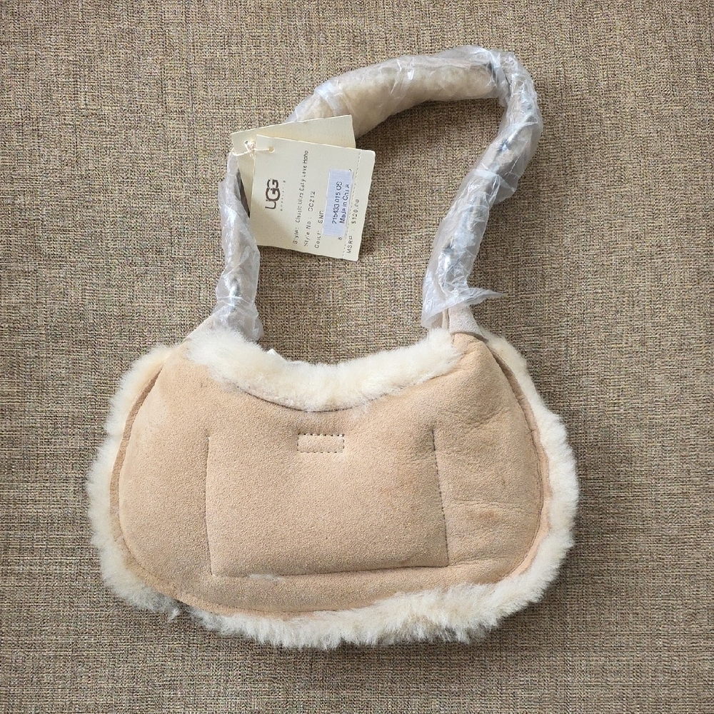 πNWTπUGG Cream Shearling Shoulder Bag W/ DUSTER - Picture 3 of 13